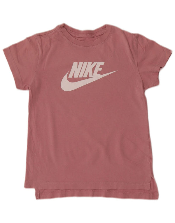 Nike Girls Graphic T-Shirt Top 10-11 Years Medium Pink Cotton