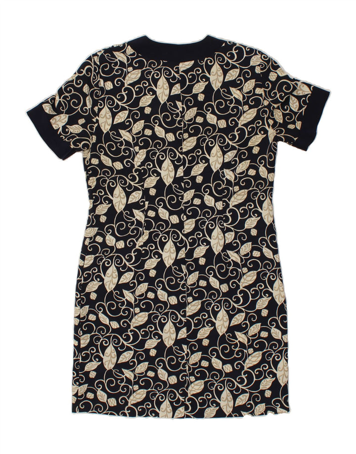 VINTAGE Womens Sheath Dress IT 46 Large Black Floral Polyester Vintage Vintage and Second-Hand Vintage from Messina Hembry 