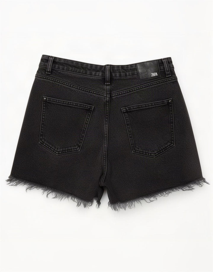 Zara Γυναικείο Ψηλόμεσο Τζιν Σορτς Medium W30 Γκρι