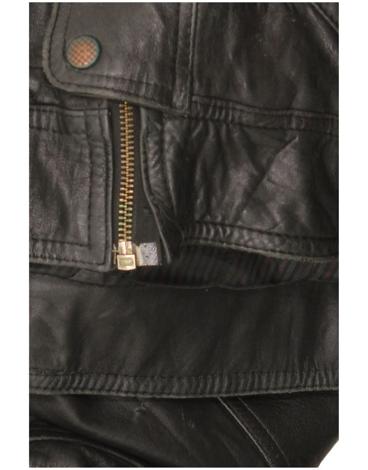 Vintage Ανδρικό Δερμάτινο Μπουφάν UK 42 XL Μαύρο Δερμάτινο
