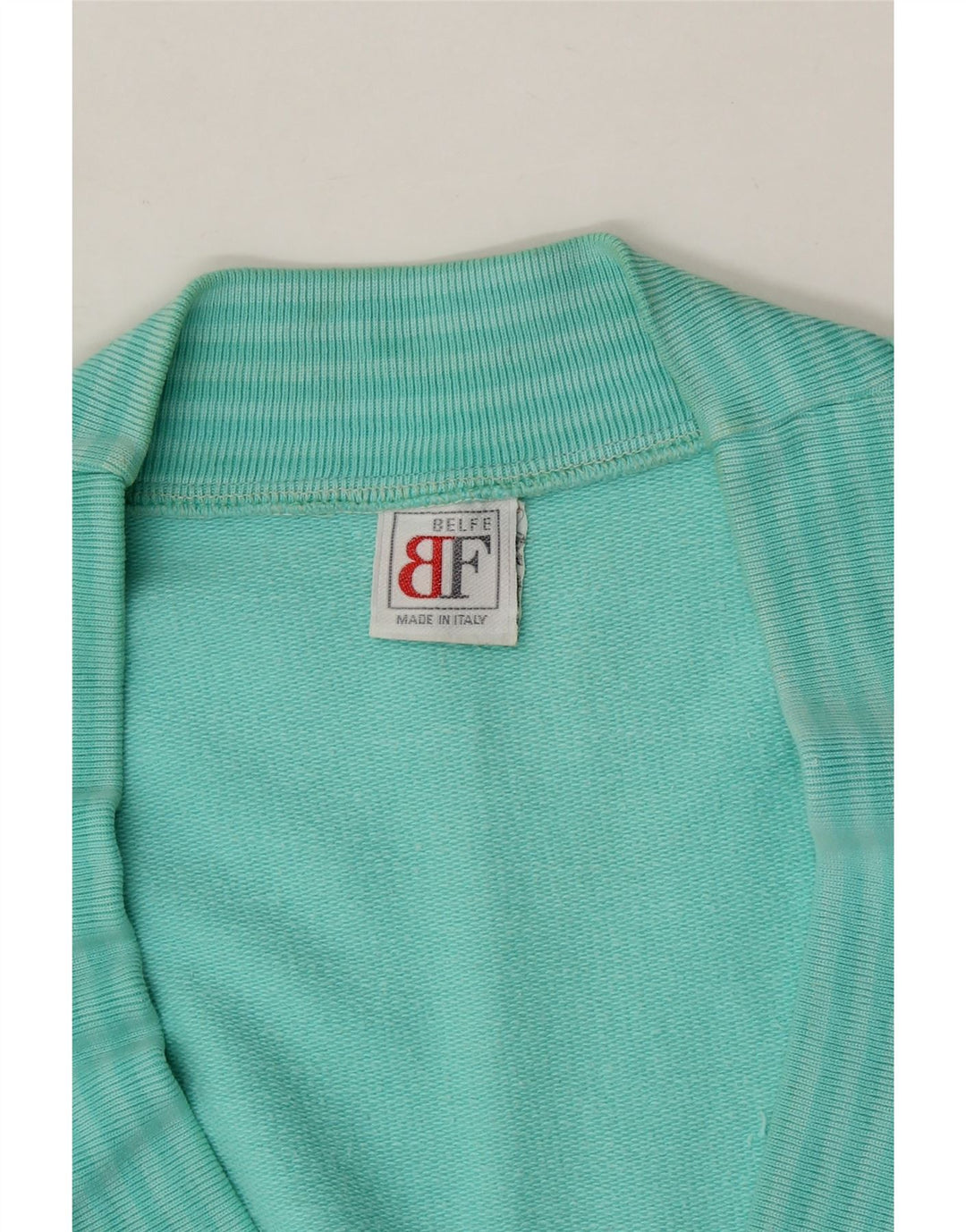 BELFE Mens Cardigan Sweater UK 40 Medium Turquoise Cotton Vintage Belfe and Second-Hand Belfe from Messina Hembry 