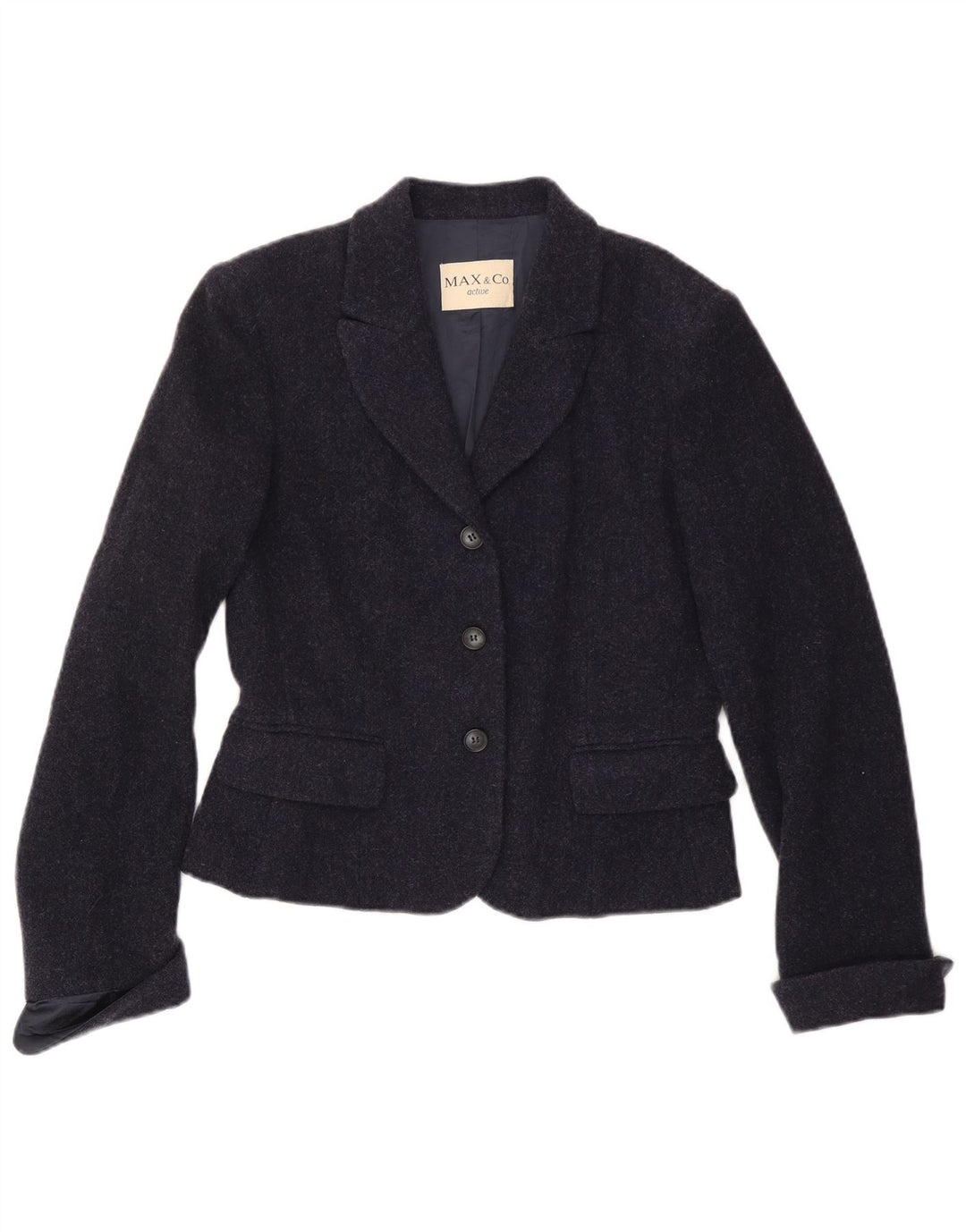 MAX & CO. Γυναικείο σακάκι με 3 κουμπιά σακάκι IT 46 Large Navy Blue Wool