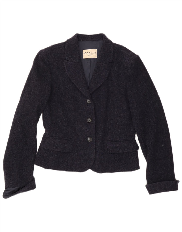 MAX & CO. Γυναικείο σακάκι με 3 κουμπιά σακάκι IT 46 Large Navy Blue Wool