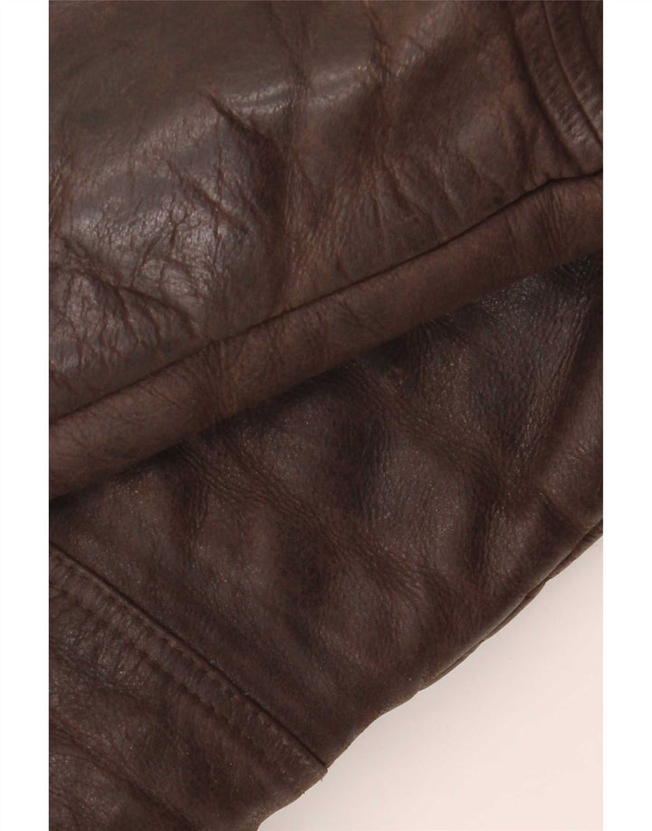 Vintage Ανδρικό Sherpa Leather Jacket UK 40 Large Brown