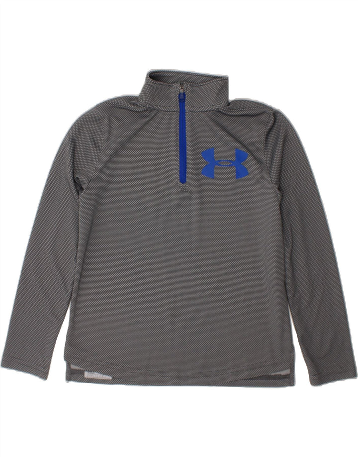 UNDER ARMOUR Boys Graphic Pullover Tracksuit Top 7-8 Years Small  Grey Vintage Under Armour and Second-Hand Under Armour from Messina Hembry 