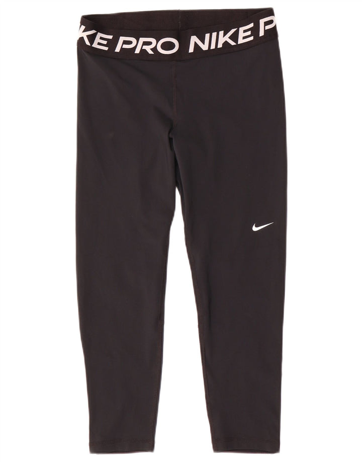 Γυναικεία Nike Dri Fit Graphic Capri leggings UK 14 Medium Black Polyester