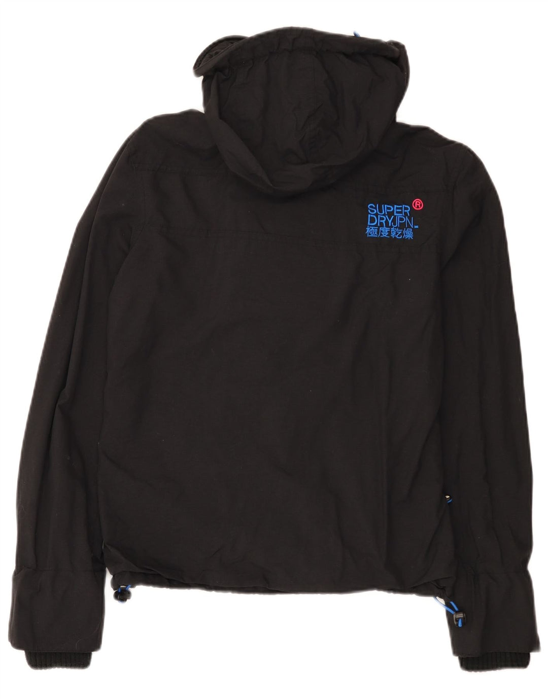 Superdry γυναικείο μπουφάν βροχής Windcheater με κουκούλα UK 14 Medium Black Nylon