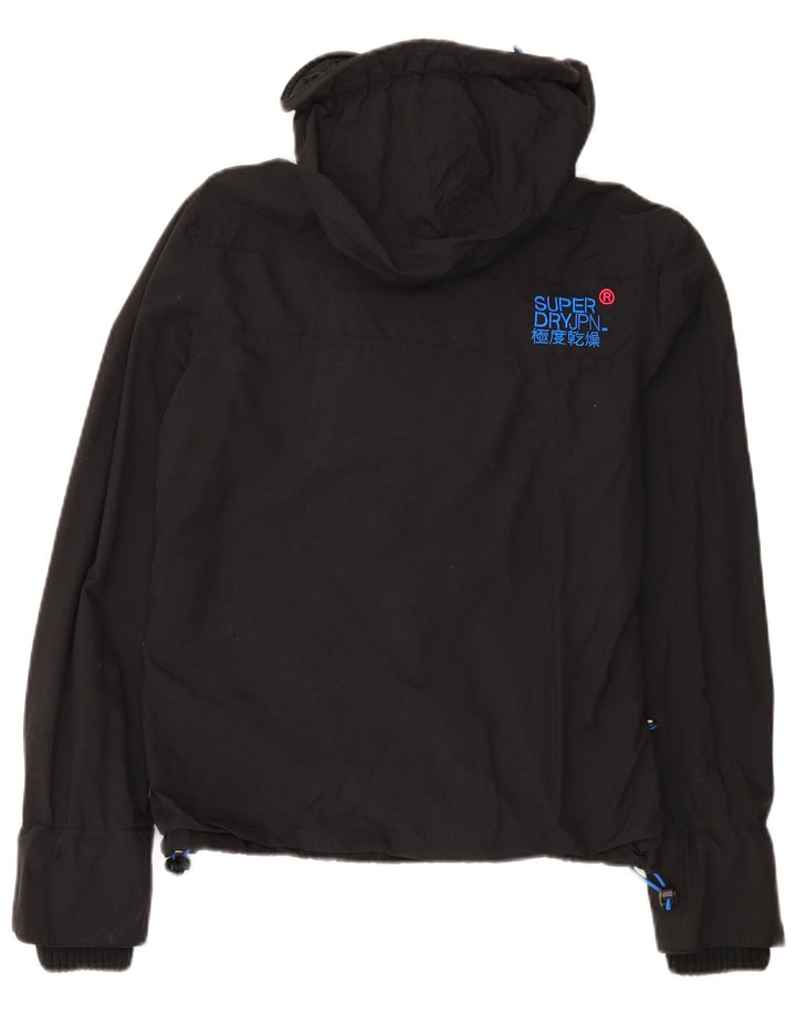 Superdry γυναικείο μπουφάν βροχής Windcheater με κουκούλα UK 14 Medium Black Nylon