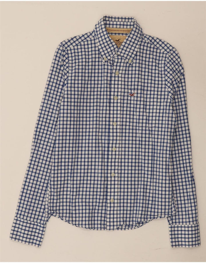 Ανδρικό πουκάμισο Hollister Small Blue Gingham Cotton