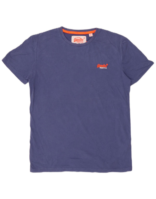 SUPERDRY Mens T-Shirt Top Medium Blue Cotton