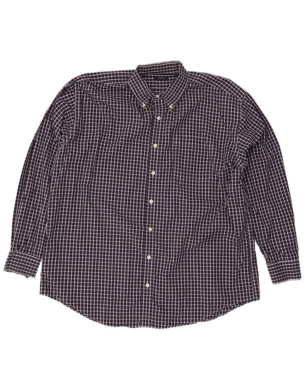 Ανδρικό πουκάμισο Nautica Classic Fit Νούμερο 18 2XL Navy Blue Check Cotton