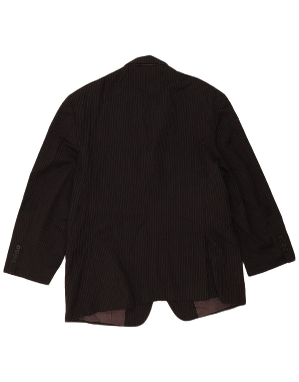 Tommy Hilfiger Mens 2 Button Blazer Jacket UK 40 Large Black Pinstripe Wool