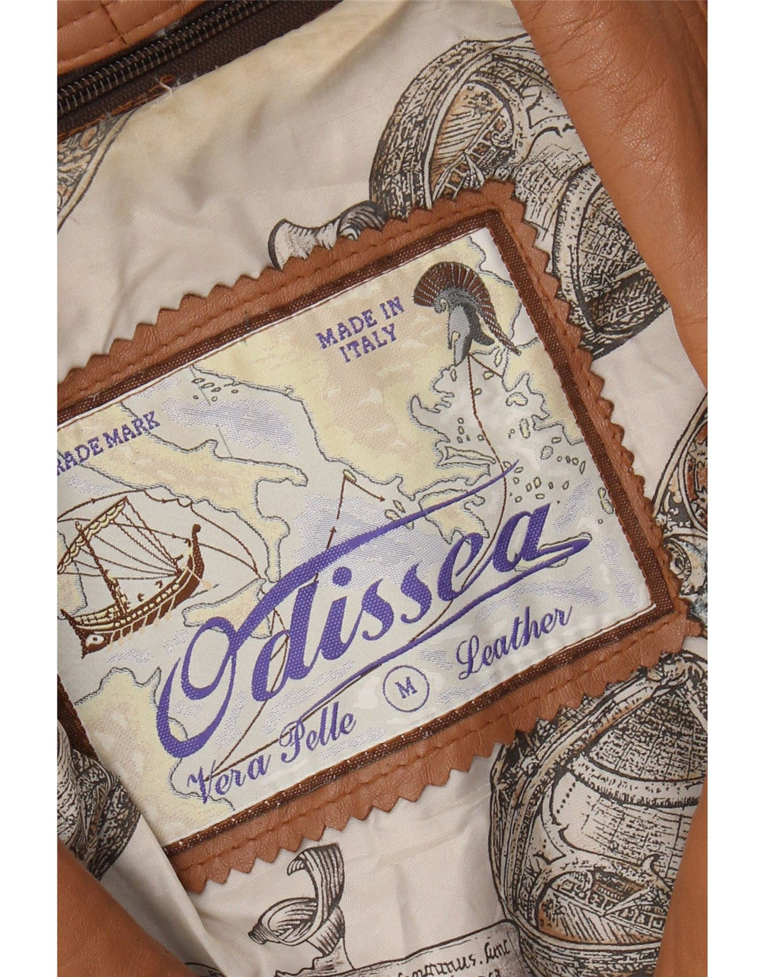 Vintage Γυναικείο Δερμάτινο Μπουφάν UK 14 Δερμάτινο Μεσαίο Καφέ