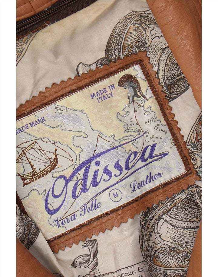 Vintage Γυναικείο Δερμάτινο Μπουφάν UK 14 Δερμάτινο Μεσαίο Καφέ