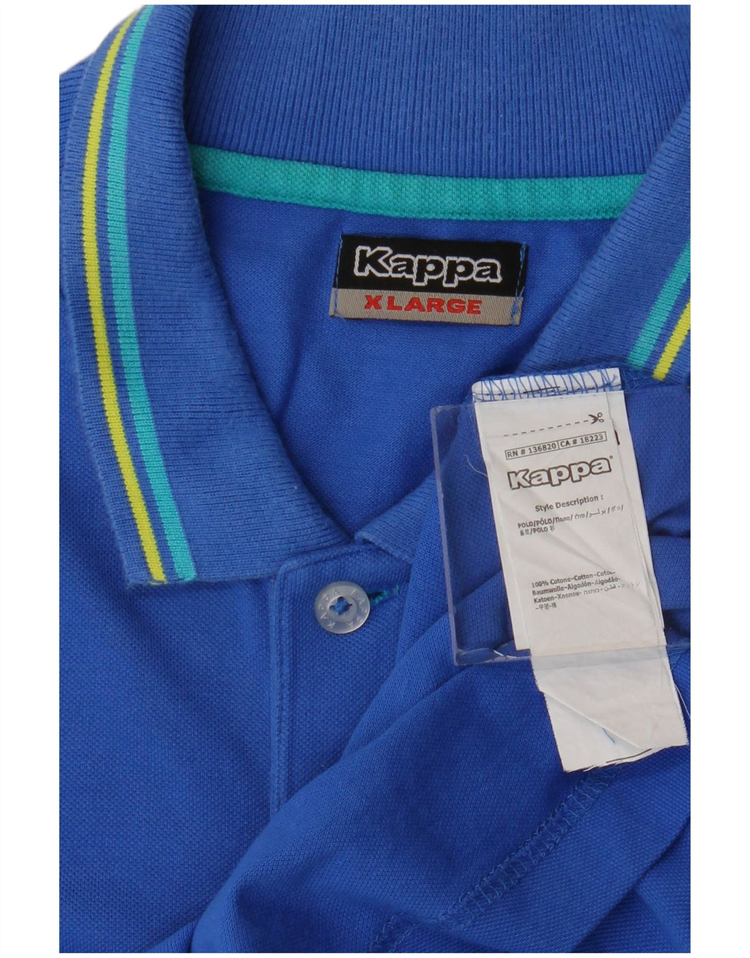 Ανδρικό μπλουζάκι πόλο Kappa XL Μπλε βαμβακερό