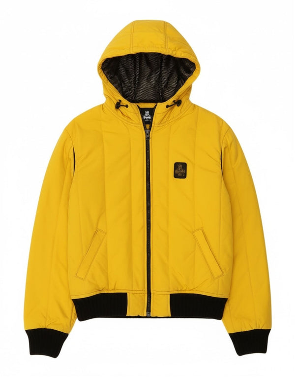 Refrigiwear Γυναικείο μπουφάν με κουκούλα αντιανεμικό UK 16 Large Yellow Colourblock