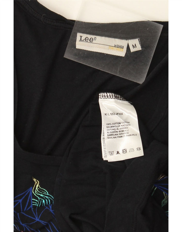 Lee Γυναικείο T-Shirt Top UK 12 Medium Navy Blue από βαμβάκι