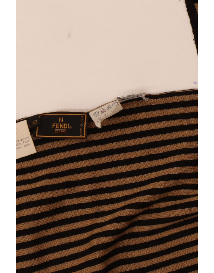 Fendi Γυναικείο Σάλι IT 42 Medium Beige ριγέ Μαλλί Merino Designer