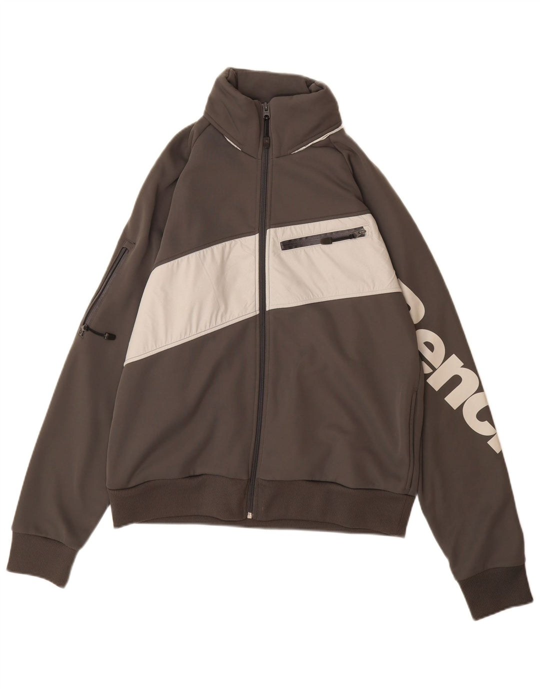 ΠΑΓΚΟΣ Ανδρική φόρμα γυμναστικής με γραφικό φόρεμα Μπουφάν με μεγάλο γκρι χρώμα από πολυεστέρα