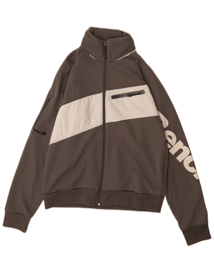 ΠΑΓΚΟΣ Ανδρική φόρμα γυμναστικής με γραφικό φόρεμα Μπουφάν με μεγάλο γκρι χρώμα από πολυεστέρα