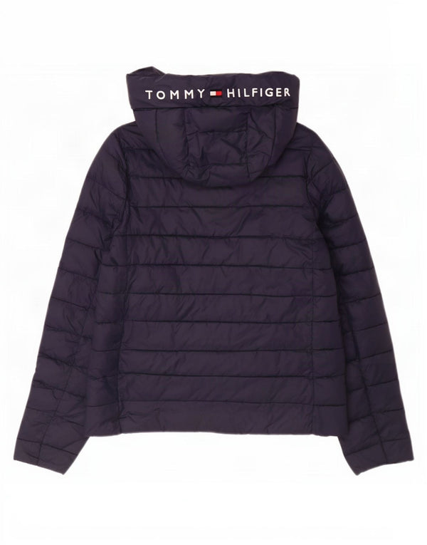 Tommy Hilfiger γυναικείο μπουφάν με κουκούλα γραφικών UK 14 Medium Navy Blue
