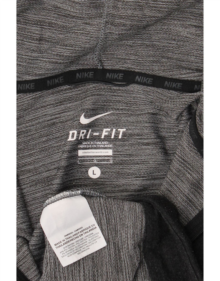 Ανδρικό πουλόβερ με κουκούλα με φερμουάρ Nike Dri Fit Large Grey Rayon