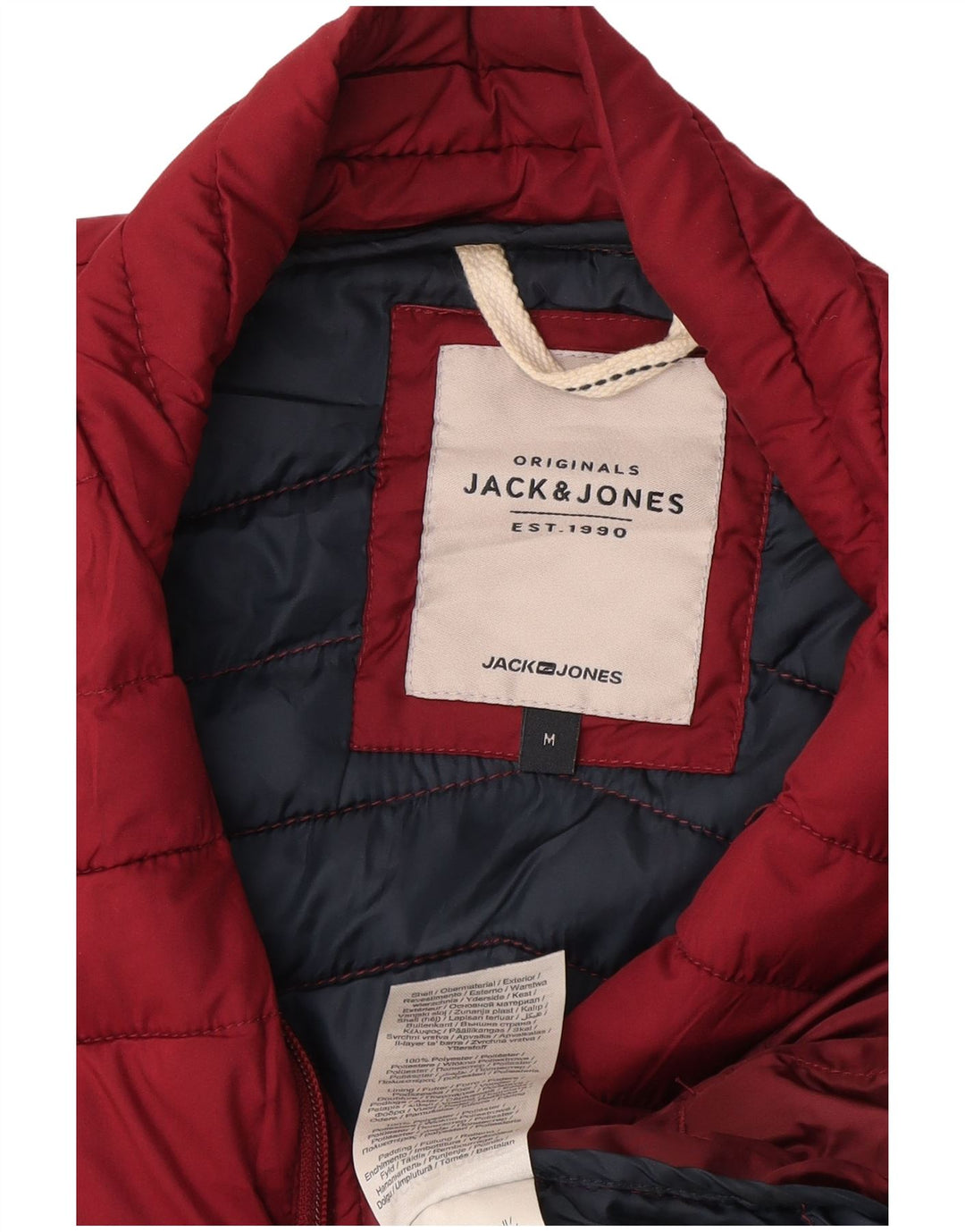 Jack & Jones Ανδρικό padded Gilet UK 38 Medium Burgundy Polyester