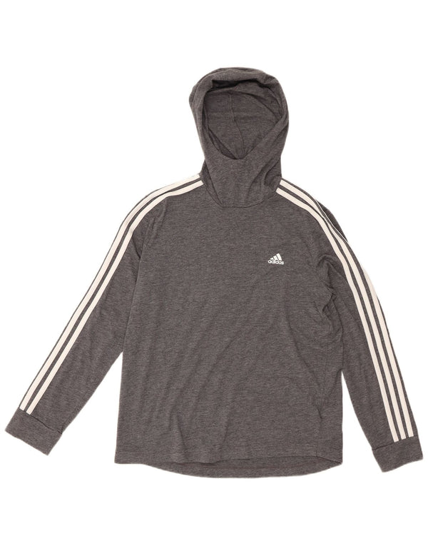 Adidas Γυναικείο Climalite με κουκούλα μακρυμάνικο UK 12/14 Μεσαίο γκρι