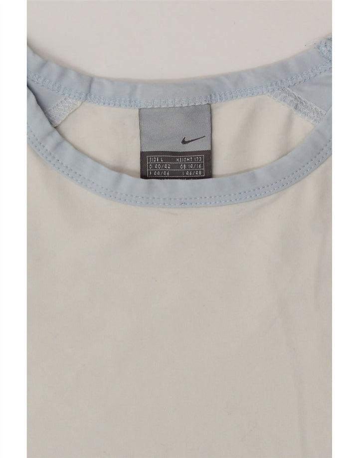 Γυναικείο μπλουζάκι Nike μακρυμάνικο UK 14/16 Large White Colourblock
