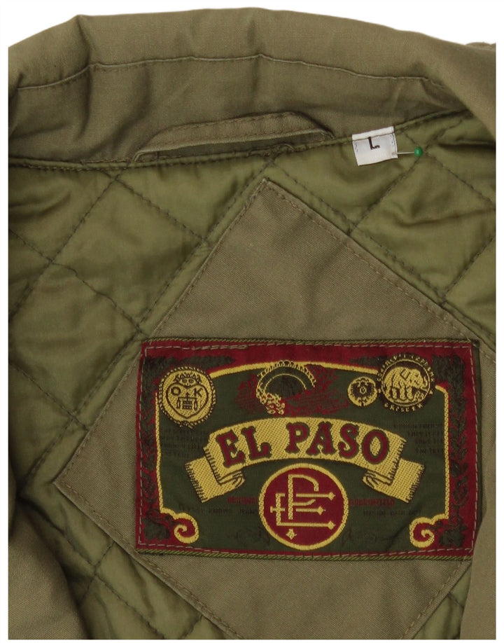 El Paso Mens Bomber Jacket UK 40 Large Khaki Polyester