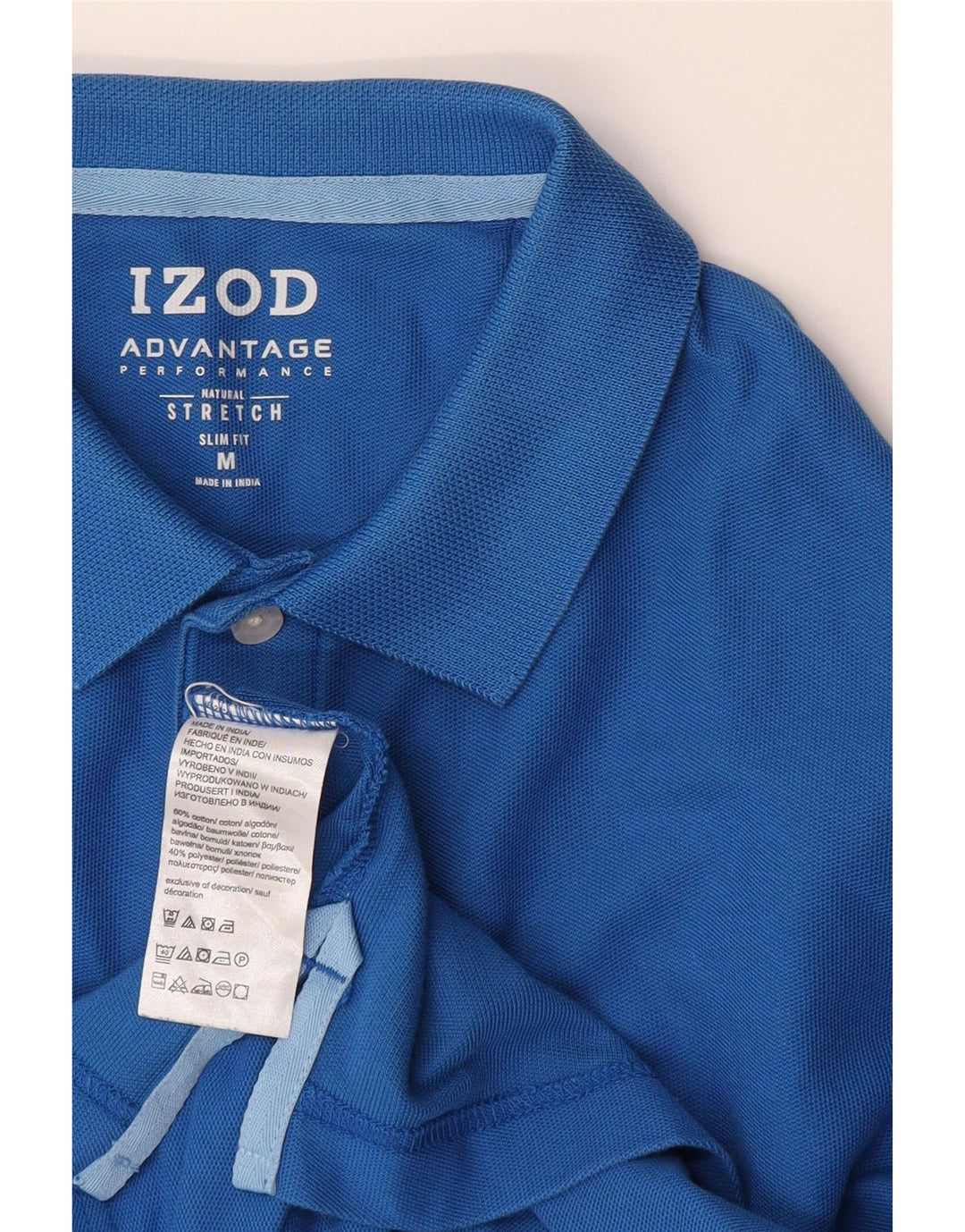 Izod Ανδρικό πουκάμισο Polo Slim Fit, μεσαίο μπλε βαμβακερό