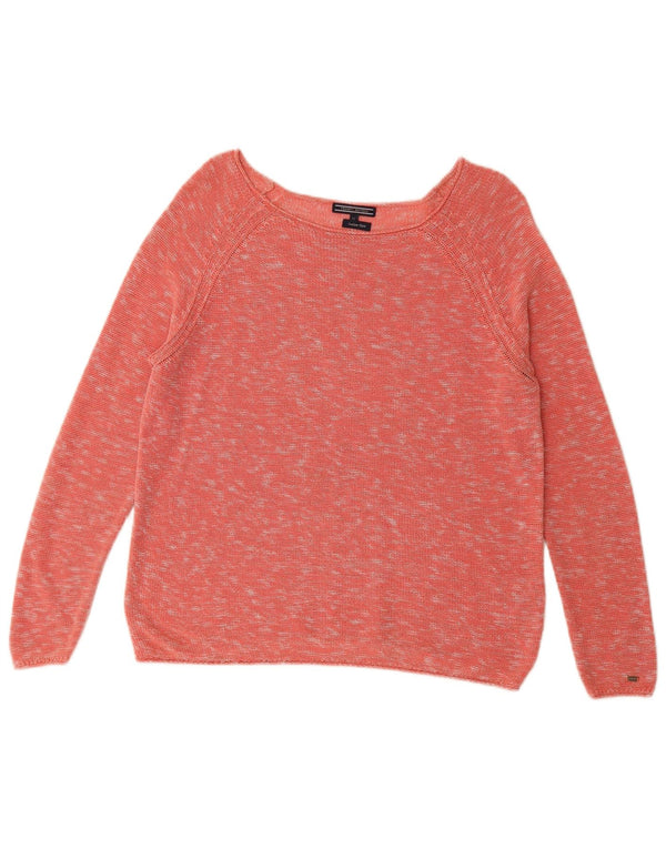 Tommy Hilfiger γυναικείο πουλόβερ με λαιμόκαυστο UK 14 Medium Pink Flecked