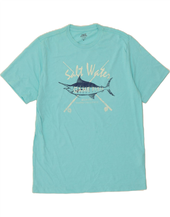 IZOD Mens Salt Water Graphic T-Shirt Top Medium Blue Cotton Vintage Izod and Second-Hand Izod from Messina Hembry 