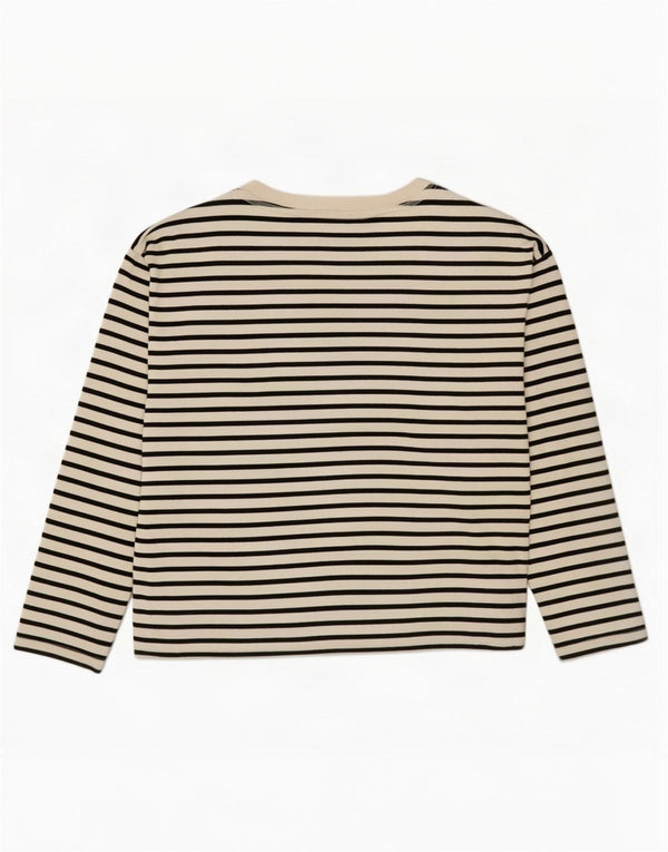 Zara γυναικείο τοπ μακρυμάνικο UK 18 XL Λευκό ριγέ