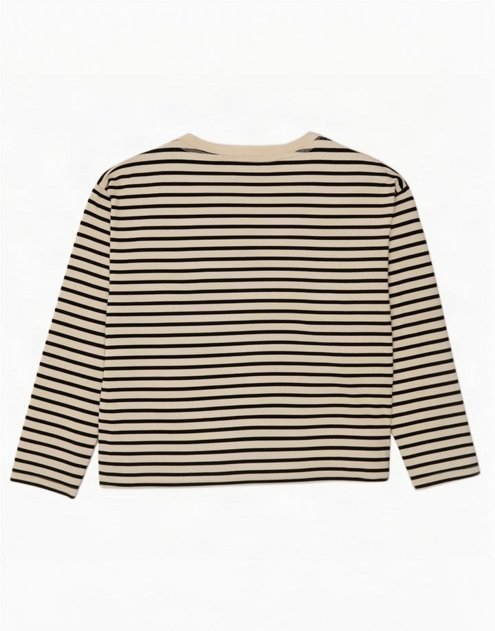 Zara γυναικείο τοπ μακρυμάνικο UK 18 XL Λευκό ριγέ
