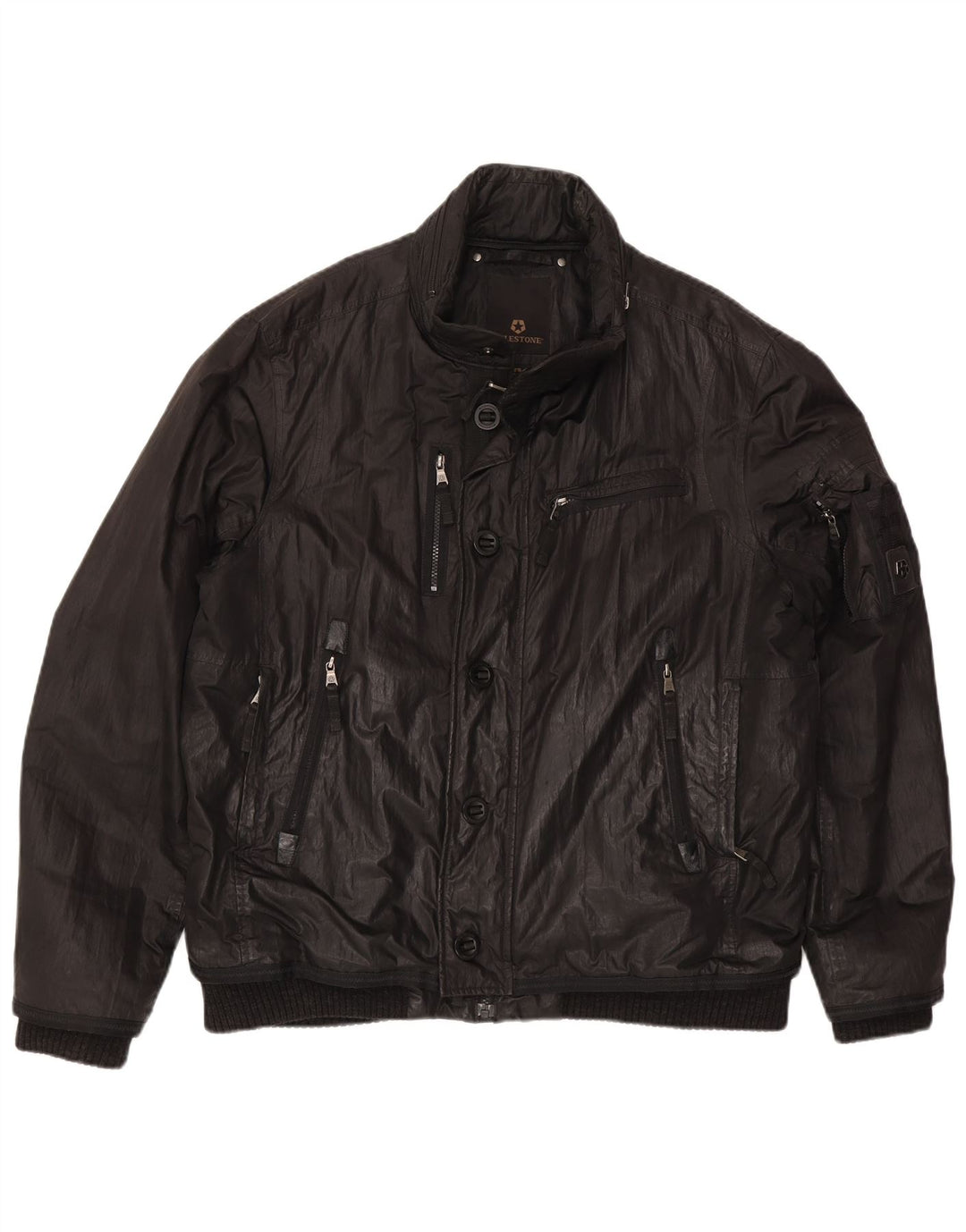 Milestone Ανδρικό Bomber Jacket με κουκούλα UK 44 2XL Μαύρο Πολυεστέρας