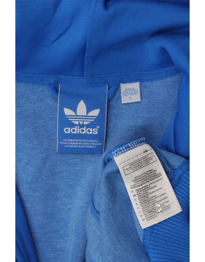 Ανδρικό πουλόβερ με κουκούλα με φερμουάρ Adidas μεγάλο μπλε πολυεστέρα