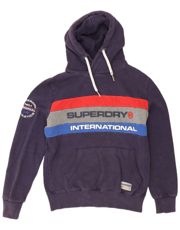 Ανδρικό γραφικό κουκούλα Superdry, μεγάλο μπλε ναυτικό, βαμβακερό
