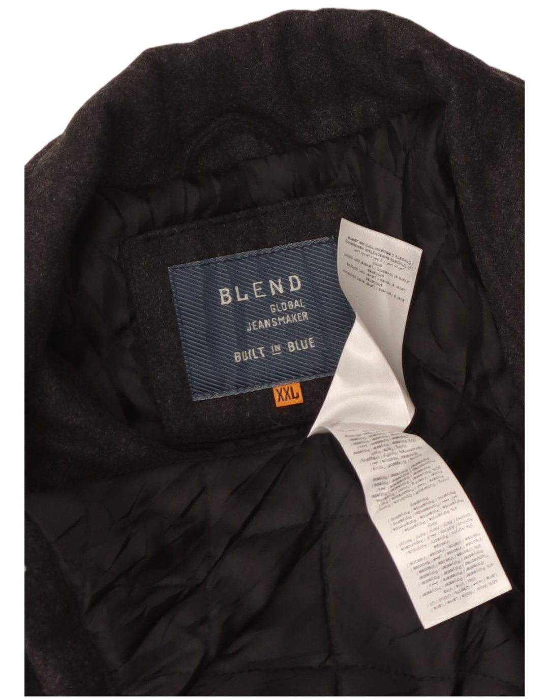 Ανδρικό παλτό Στρατιωτικό Blend UK 44 2XL Γκρι μαλλί
