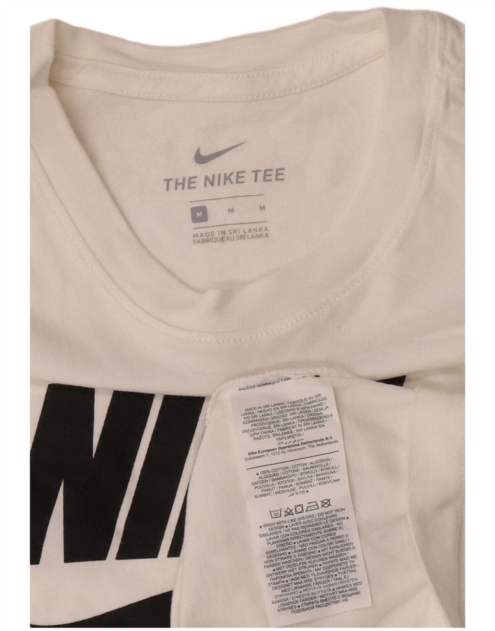Ανδρικό γραφικό μπλουζάκι Nike με κανονική εφαρμογή, μακρυμάνικο, μεσαίο λευκό βαμβακερό