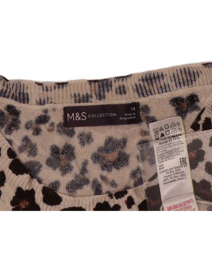 Marks & Spencer Γυναικείο πουλόβερ με λαιμόκοψη UK 14 Μεσαίο καφέ