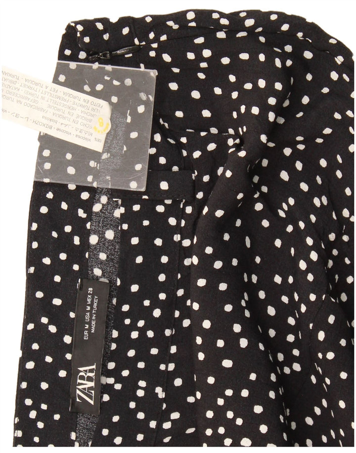 Zara Γυναικείο Skort UK 14 Medium Black Spotted Viscose