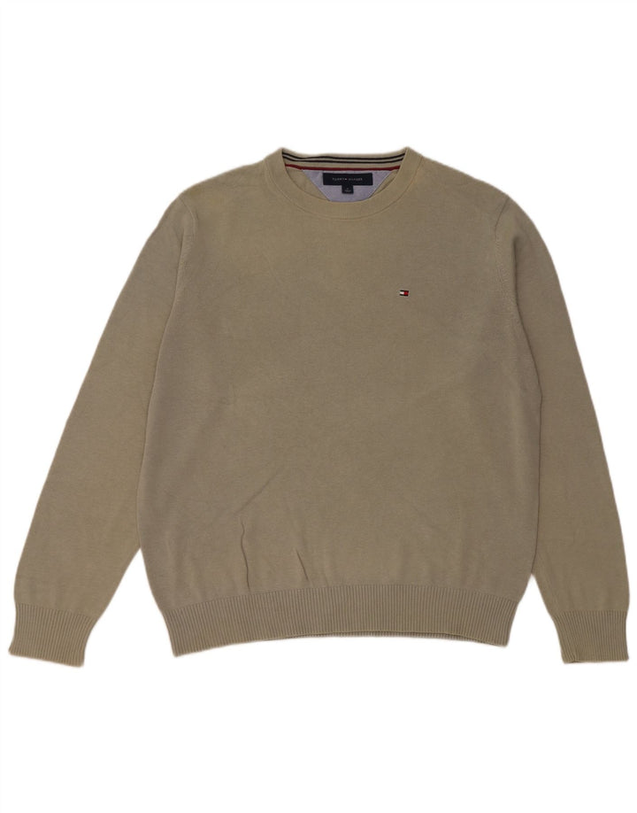 Ανδρικό πουλόβερ Tommy Hilfiger Crew Neck Jumper Μεσαίο βαμβακερό χακί