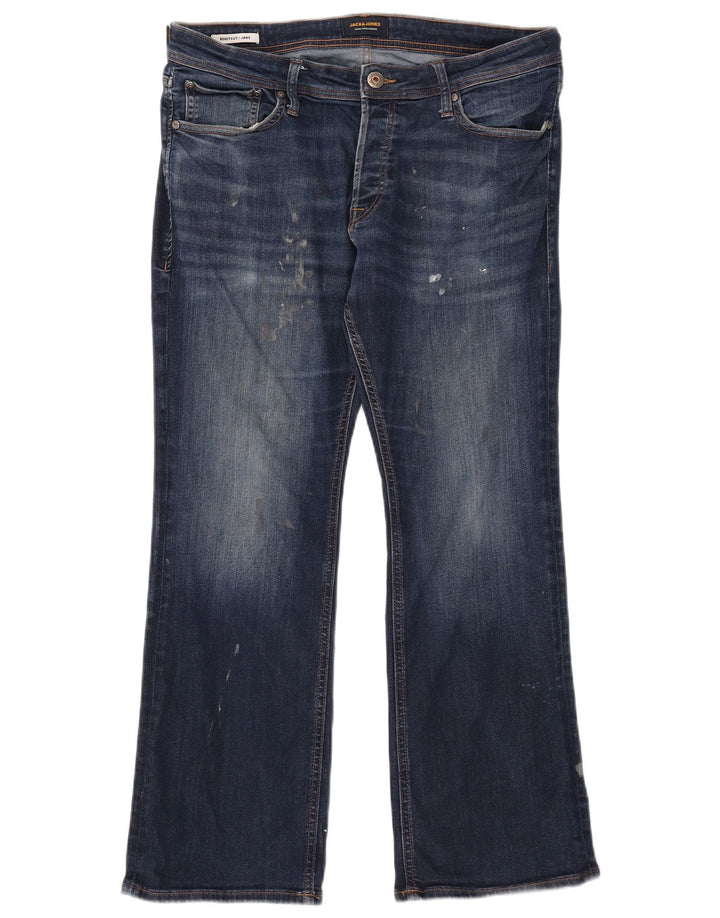 Jack & Jones Ανδρικό Jake Bootcut Jeans W34 L30 Navy Blue Cotton