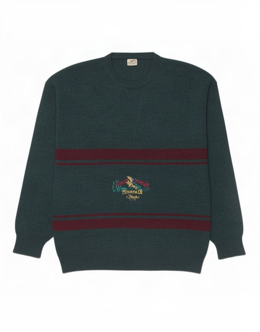 Ανδρικό πουλόβερ Bernardini Graphic Crew Neck Jumper Μαλλί μεσαίο πράσινο ριγέ
