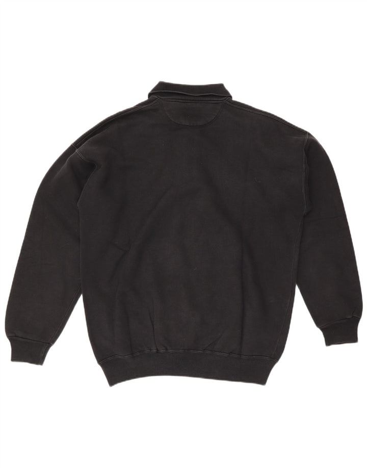 Rifle Ανδρικό φούτερ πόλο με λαιμόκοψη Jumper μεγάλο μαύρο βαμβακερό