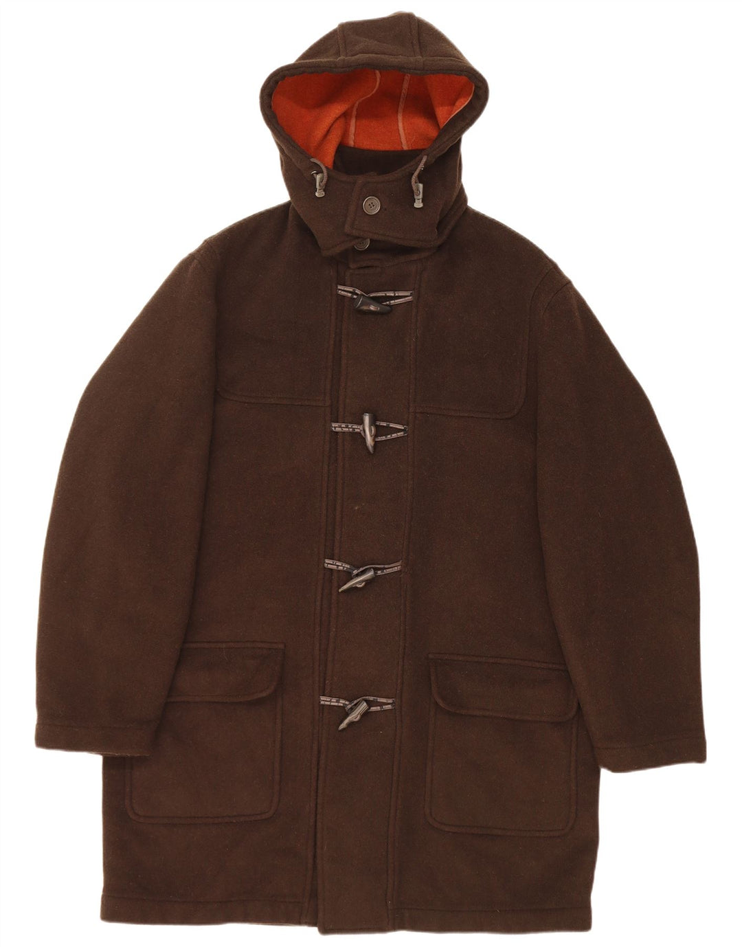Commander Ανδρικό παλτό Duffle με κουκούλα UK 42 XL Καφέ μαλλί