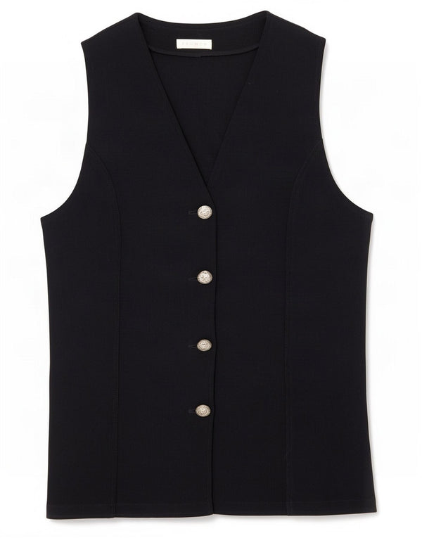 Promod Γυναικείο Γιλέκο UK 12 Μεσαίο Μαύρο Πολυαμίδιο