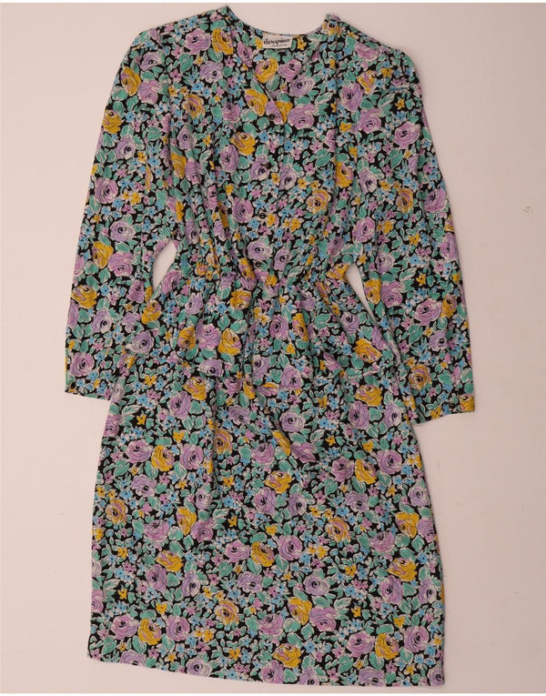 ELENA MIRO Γυναικείο μακρυμάνικο φόρεμα Peplum UK 22 3XL Πολύχρωμο Floral