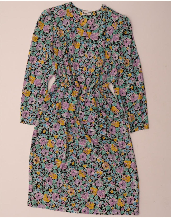 ELENA MIRO Γυναικείο μακρυμάνικο φόρεμα Peplum UK 22 3XL Πολύχρωμο Floral